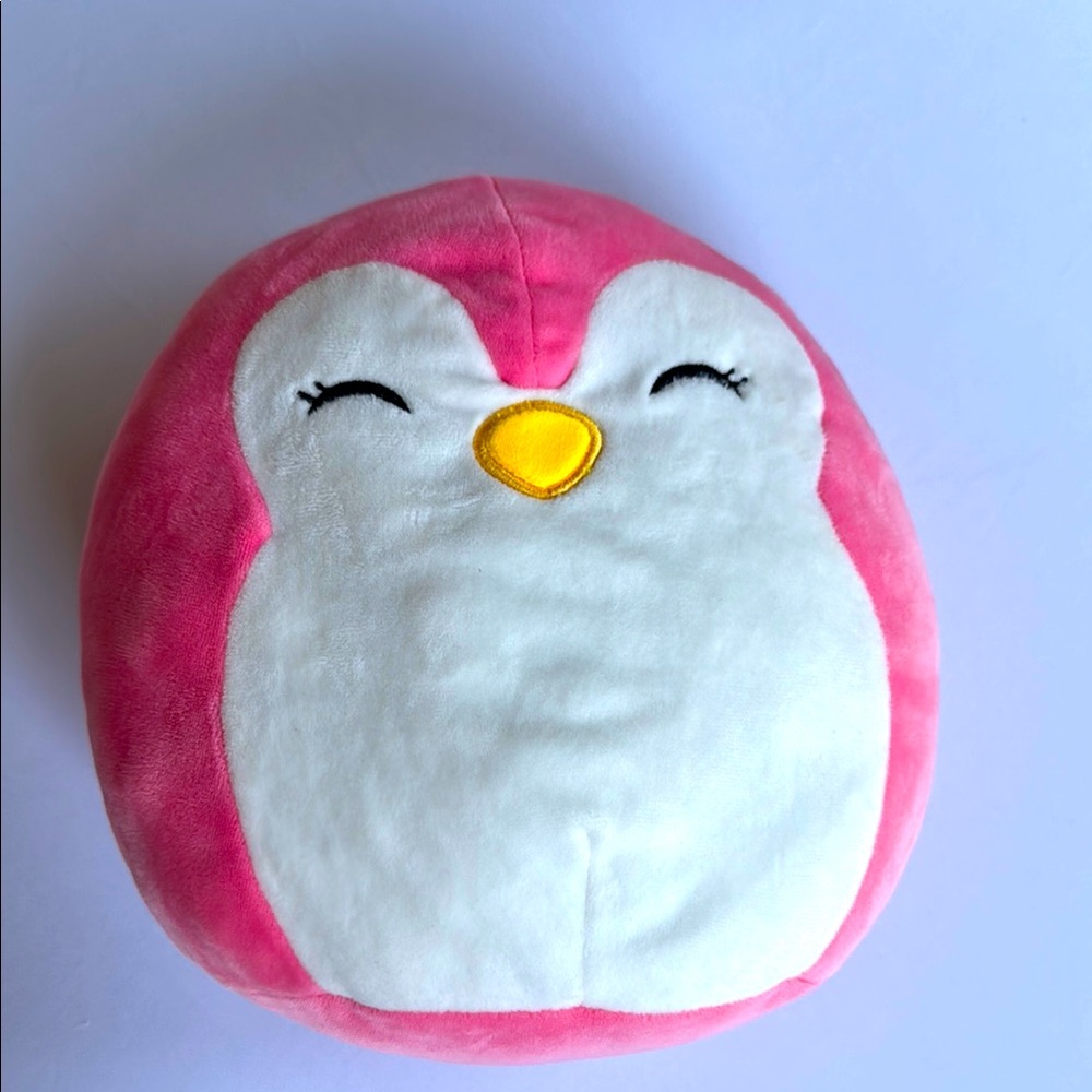 Squishmallows Kellytoy Pink and White Plush Penguin Small 8”